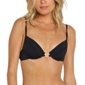 NEW L*SPACE Black Stardust Bikini Top Size XS